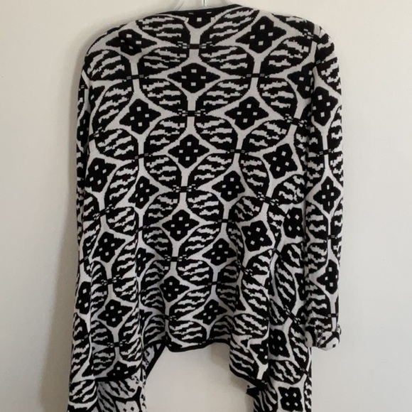 Belldini Black and White Geometric Cardigan Sweater - Picture 3 of 3
